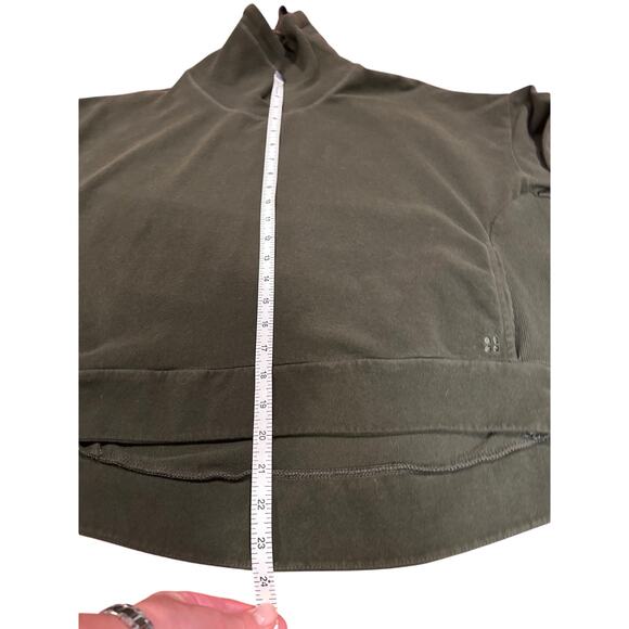 SWEATY BETTY Olive Green Harmonise Long Sleeve Luxe Sweatshirt Women's Size XL - Picture 6 of 11